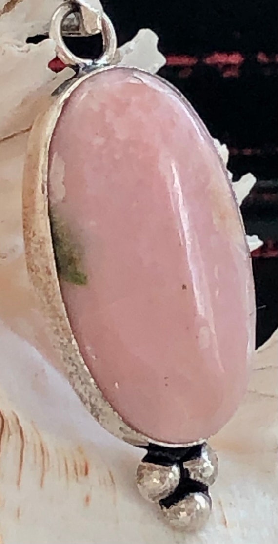 Large 2" Natural Pink Peruvian Opal Gemstone Penda