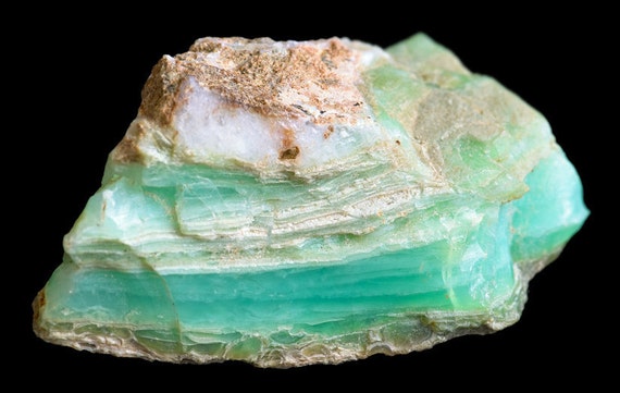 Large 1" Chrysoprase Gemstone Ring Rectangle .925… - image 10