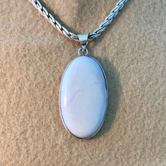 LARGE 2 3/8" Natural Pink Peruvian Opal Pendant O… - image 4