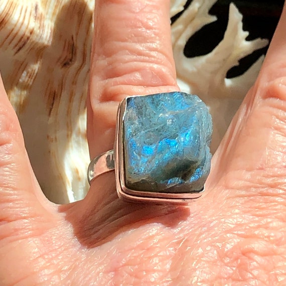 Large 3/4" Rough Blue Fiery Labradorite Gemstone … - image 2