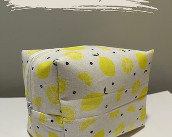 Summer lemon box pouch pencil case makeup bag toiletry bag
