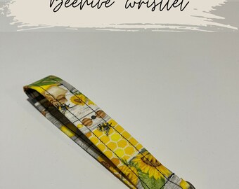 Beehive honeycomb wristlet keychain