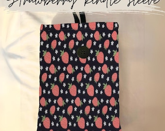 Strawberry kindle sleeve paperwhite padded e-reader sleeve book cover accessory for purse or backpack