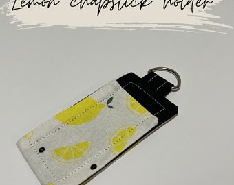 Summer lemon chapstick holder for purse book bag and lanyard
