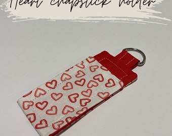 Heart love Valentine chapstick holder for purse book bag and lanyard