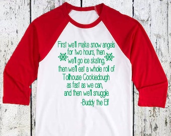 Youth Buddy The Elf Christmas T-Shirt. kids christmas shirts. youth christmas shirt.