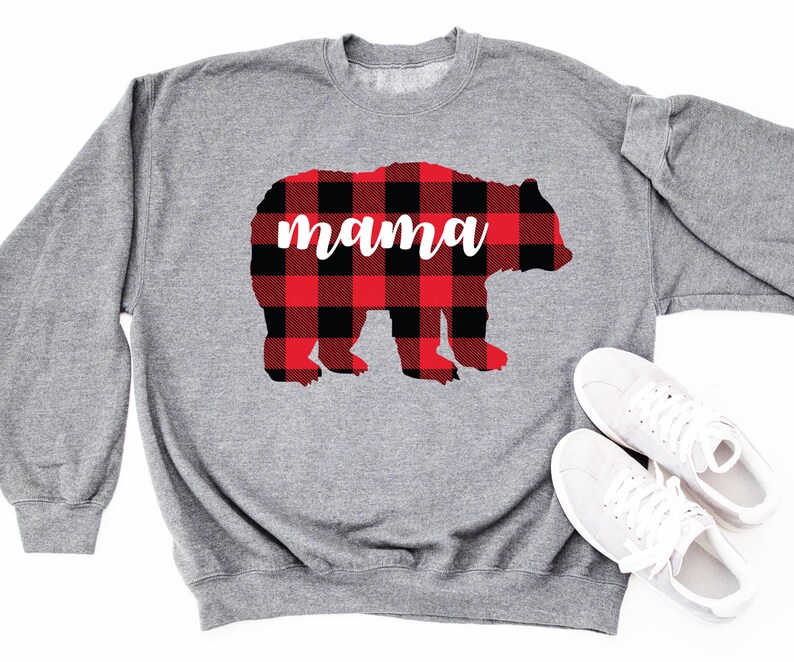 Mama bear plaid sweatshirt Clearance