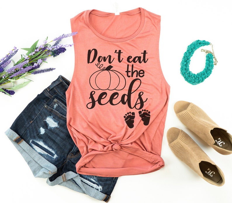Womens Pregnancy Halloween tank Dont Eat Pumpkin Seeds Trick Or Treating tanks Halloween Gift Friends Mom