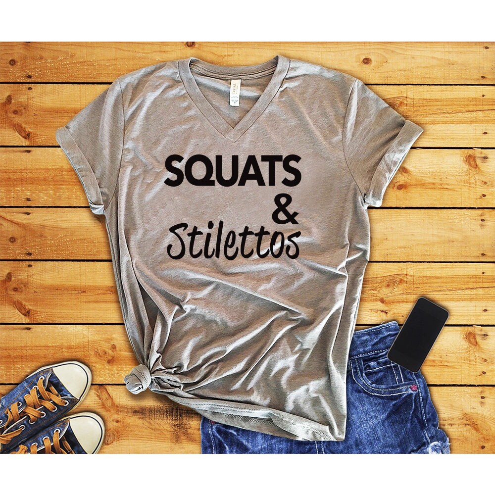 Squats and Stilettos VNECK Muscles Mascara T-Shirt. Womens | Etsy