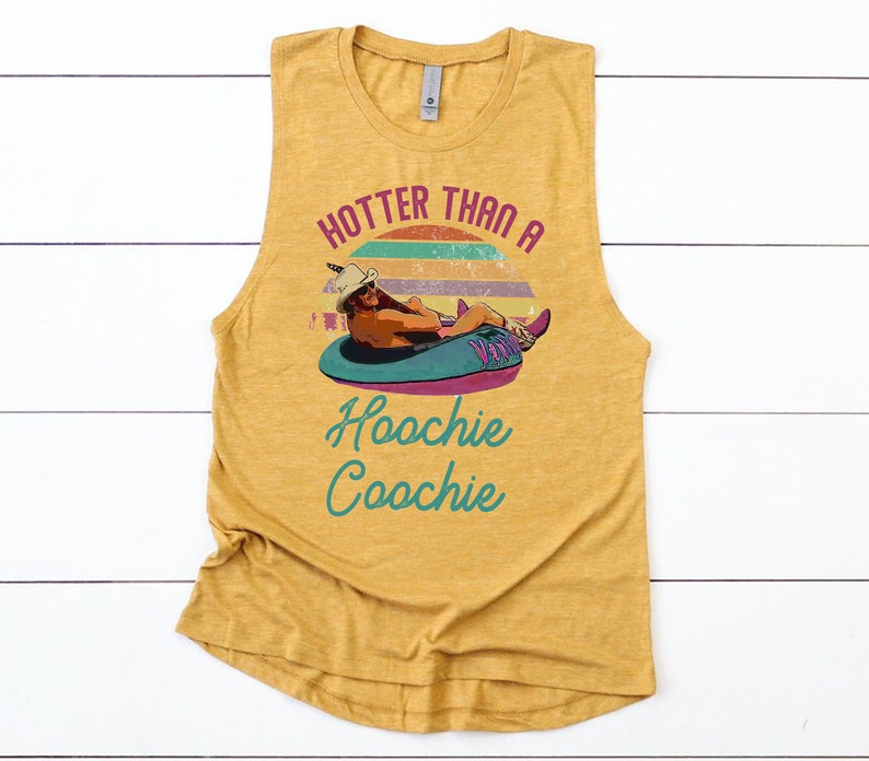 Womens Tank Top Hotter Than A Hoochie Coochie Summer Muscle image 0.