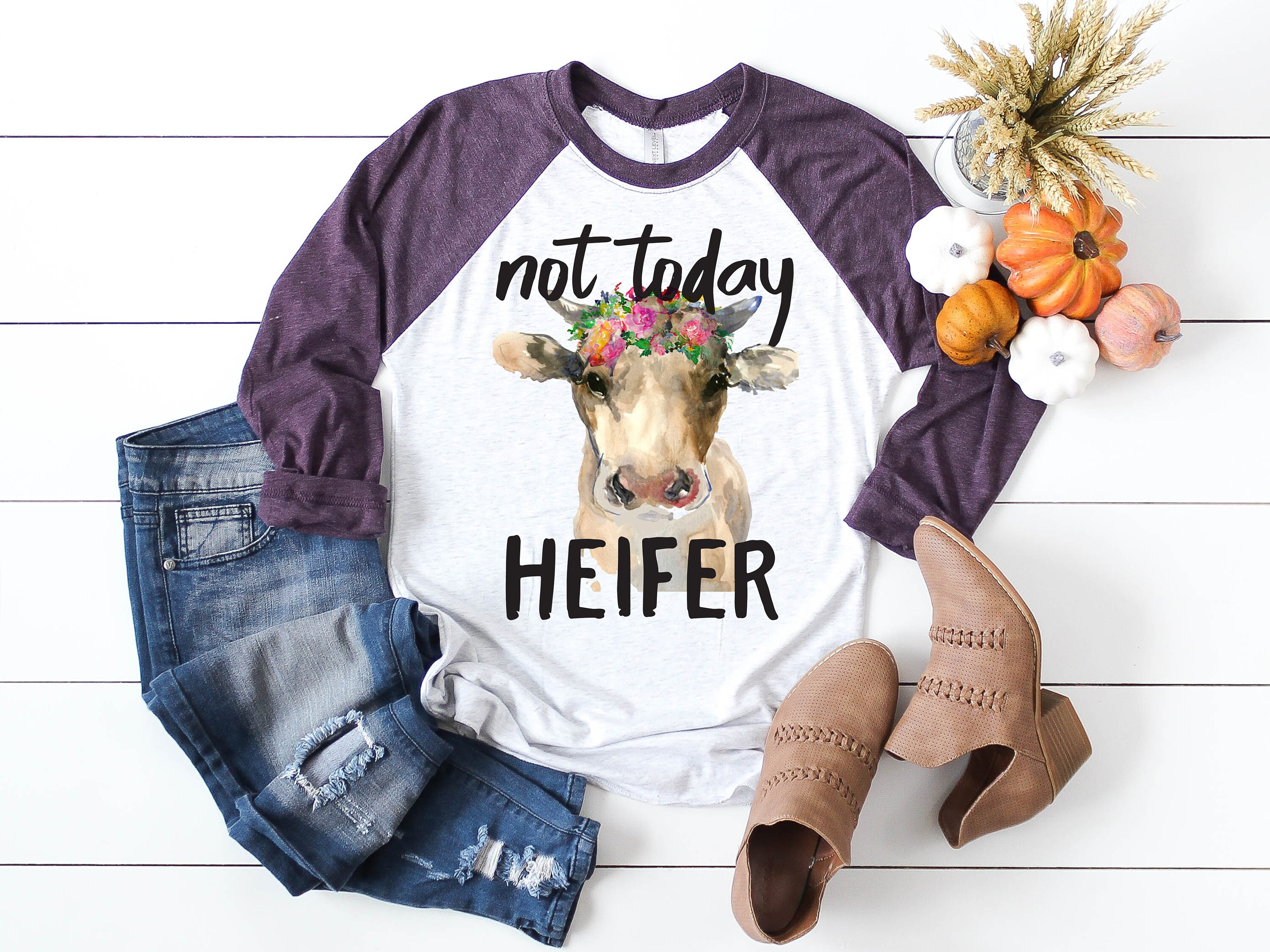 Funny Animal Shirt Women Not Today Heifer Shirt Funny Etsy