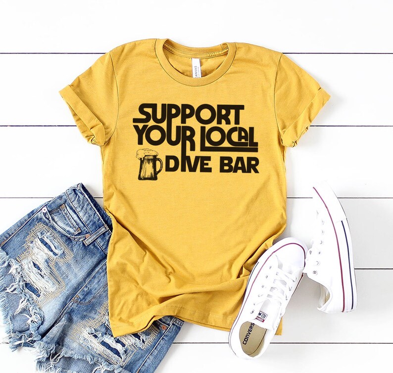 Womens Drinking Shirts Support Local Drive Bar Cute trending | Etsy