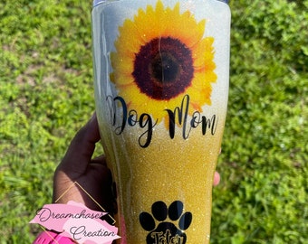 Sunflower Dog Tumbler