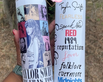 Taylor Swift Tumbler, 20oz Skinny Tumbler, Hot/Cold Tumbler, Tumbler with  Straw, Gift For Her, Tumbler