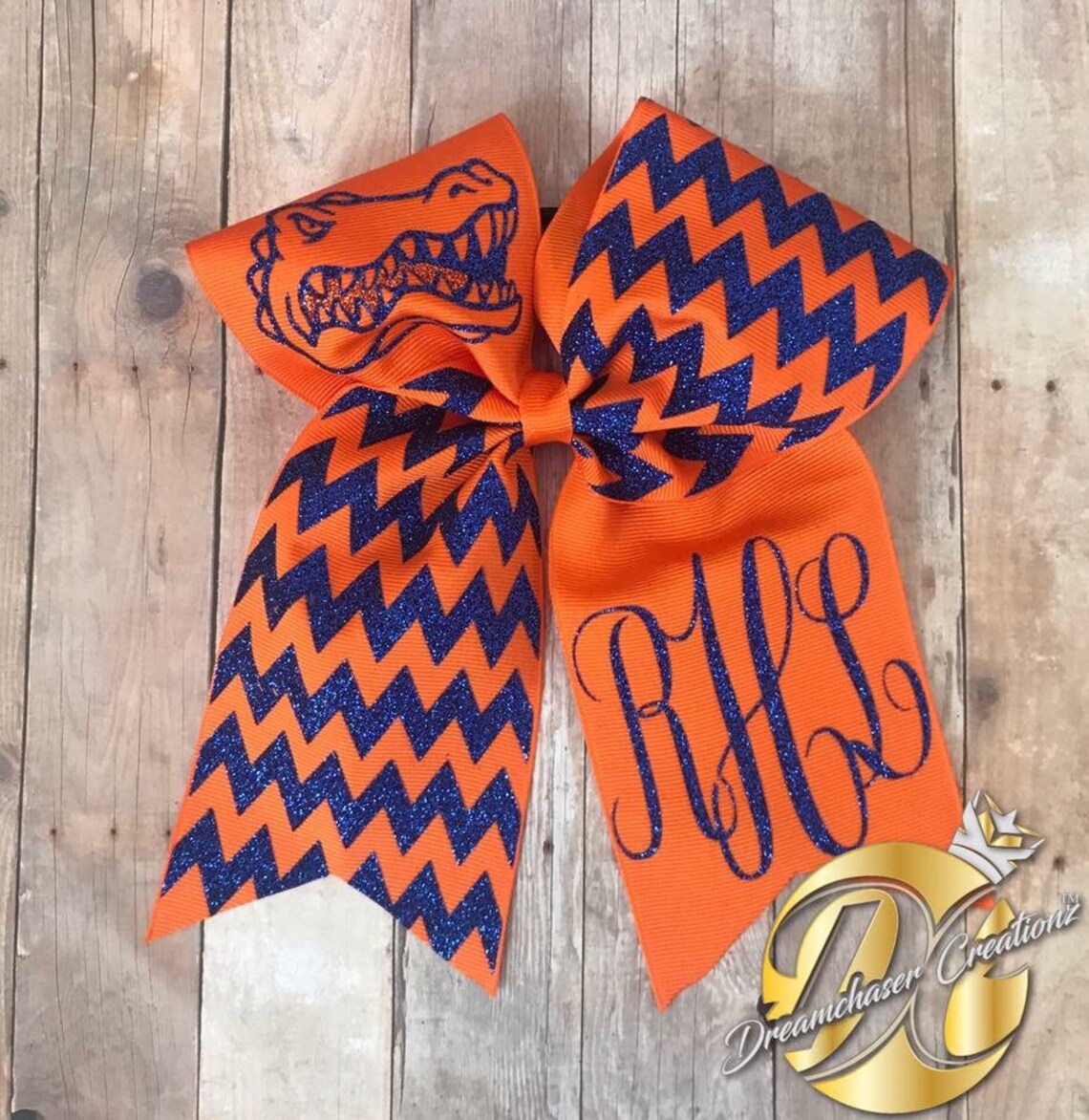 Orange and Blue Gator Cheer Bow Gator Cheer Bow Game Day Orange and Blue Gator Cheer Bow Gator Cheer Bow Game Day