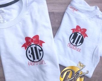 Big and Lil Monogram Shirt Set, Cheer gifts, Big sister, Little sister, Big and Little Set, Sorority Shirts