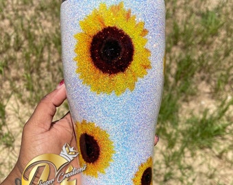 Sunflower Glitter Tumbler