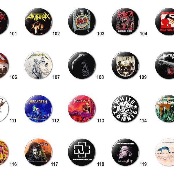 Heavy Metal / Hard Rock (F) Pins Buttons (1.25 inch / 32mm)