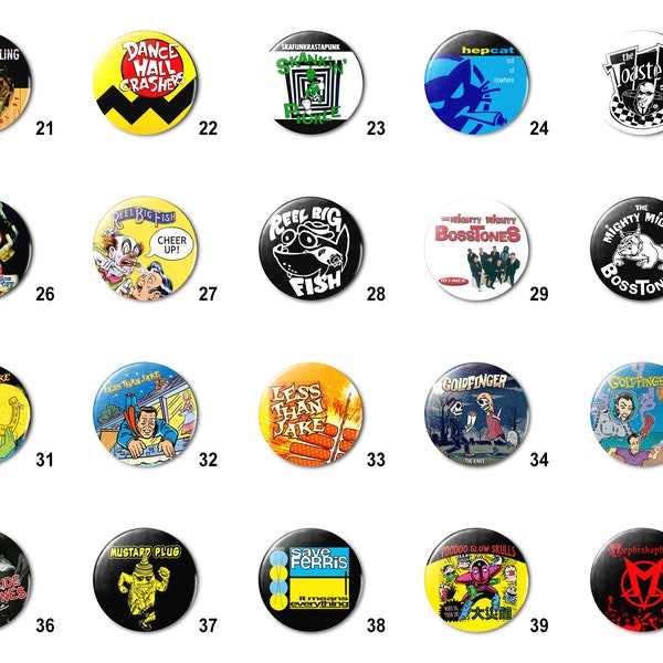 Ska (B) Pins Buttons (1.25 inch / 32mm)