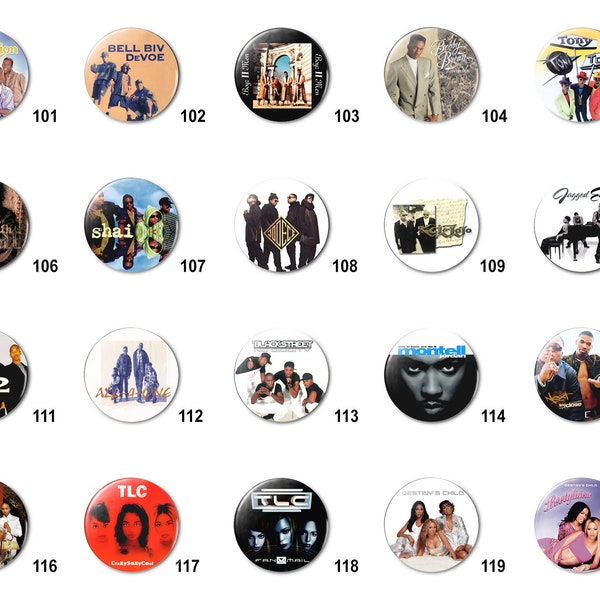 Pop, R&B, Old School (F) Pins Buttons (1.25 inch / 32mm)