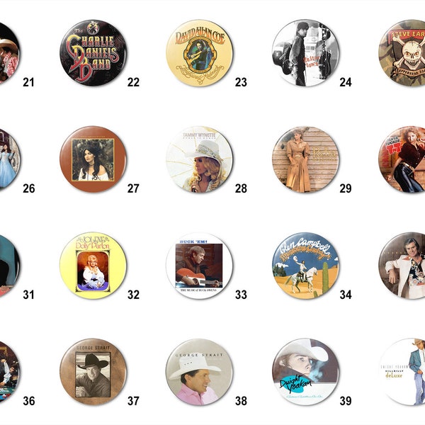 Country Music (B) Pins Buttons (1.25 inch / 32mm)