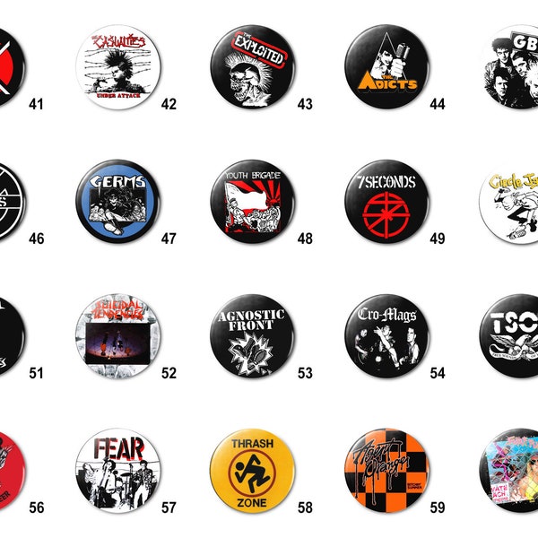 Punk Rock Hardcore (C) Pins Buttons (1.25 inch / 32mm)
