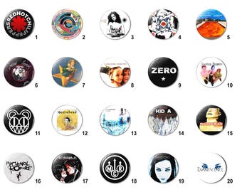 90's - 2K Indie Alt Rock (R) Pins Buttons (1.25 inch / 32mm)