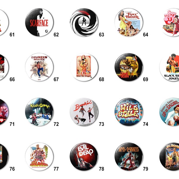 Movies (D) Pins Buttons Badge  (1.25 inch / 32mm)