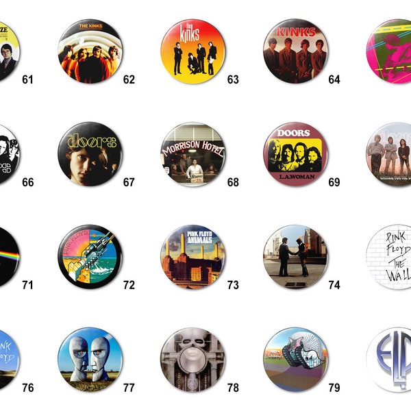 Classic Rock (D) Pins Buttons (1.25 inch / 32mm)