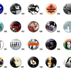 90&#39;s - 2K Indie Alt Rock (J) Pins Buttons (1.25 inch / 32mm)