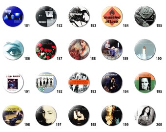 90's - 2K Indie Alt Rock (J) Pins Buttons (1.25 inch / 32mm)