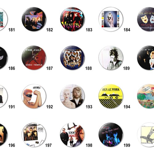 O 80's New Wave Alt Pins Buttons Badge 1.25 inch / 32mm