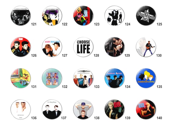 80's New Wave Alt (G) Pins Buttons Badge (1.25 inch / 32mm)
