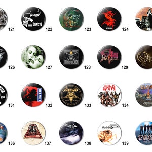 20 x Heavy Rock Bands BUTTON PIN BADGES 25mm 1 INCH | Various Artists Metal