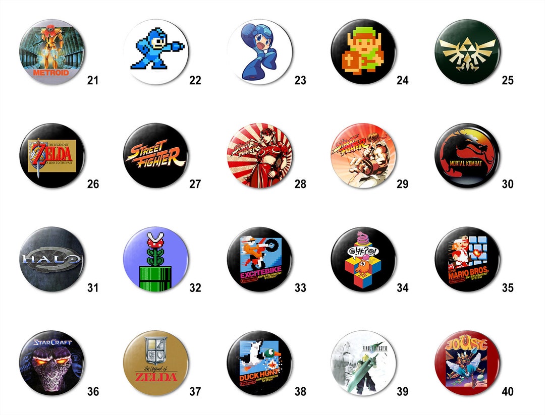 Video Game Pins Buttons Badge B 1.25 Inch / 32mm Etsy