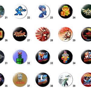 Video Game Pins Buttons Badge (B) (1.25 inch / 32mm)