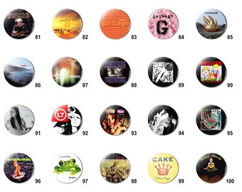 90's - 2K Indie Alt Rock (E) Pins Buttons (1.25 inch / 32mm)
