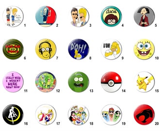 Cartoons / Animation (A) Pins Buttons Badge  (1.25 inch / 32mm)