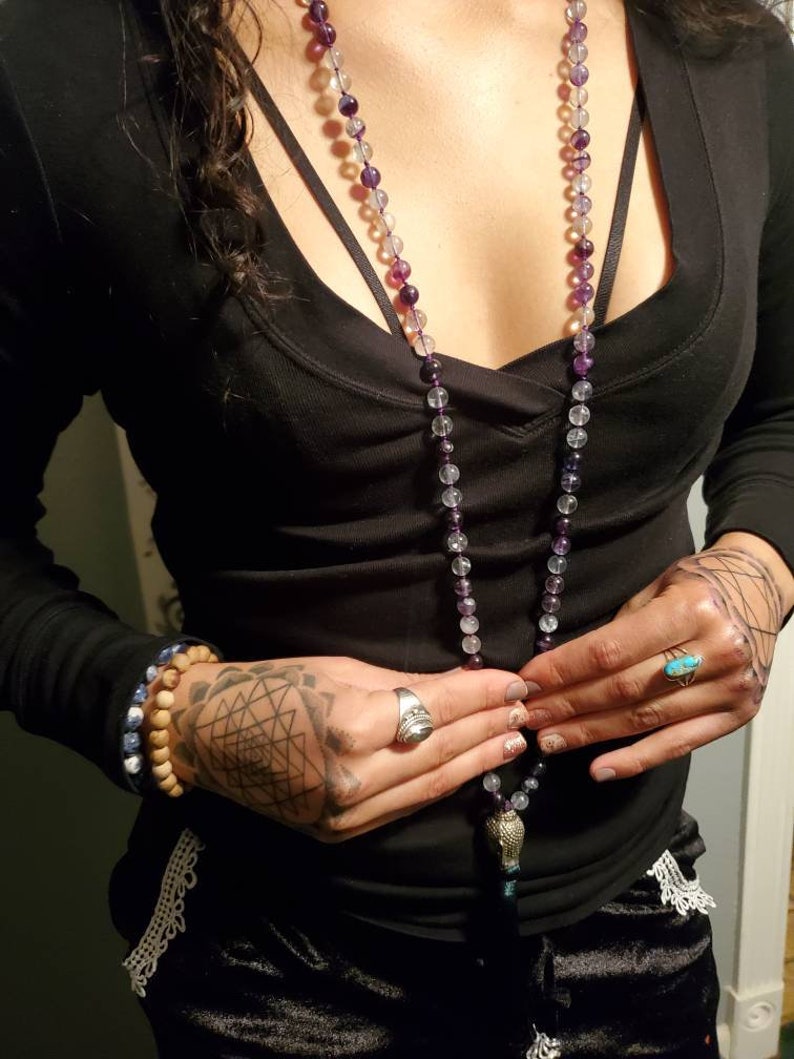 Fluorite Buddha Mala