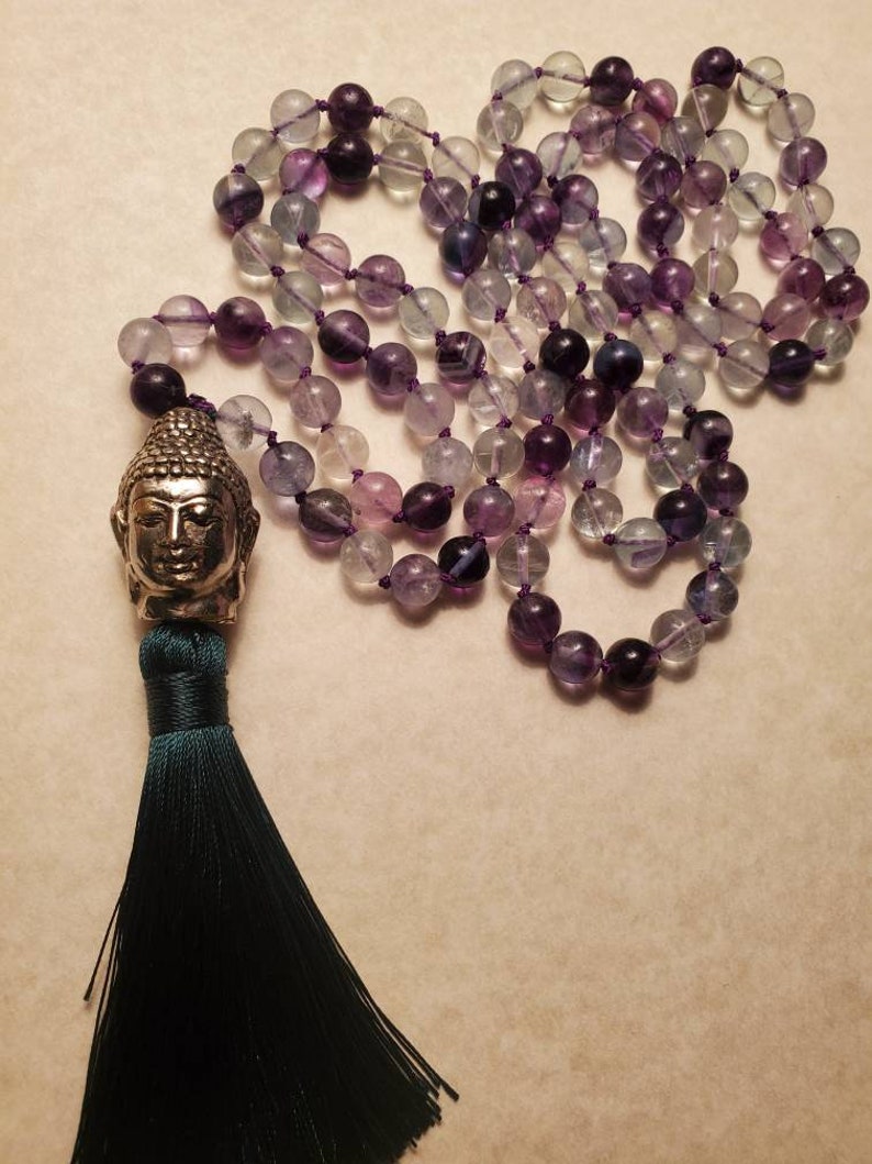 Fluorite Buddha Mala