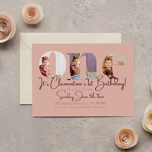 First Birthday Photo Invitation