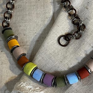 Whimsical Handmade Multi Colored Beaded Necklace