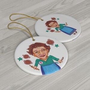 Julia Child Original Illustration Ceramic Ornaments