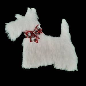 White or Wheaton Scottie, Scottie wreath attachment, Personalized Scottie Gift, Scottish Terrier gifts, SMorgans Studio