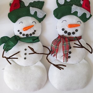 Handmade Felt Snowman Wreath Attachment: Winter Christmas Decor