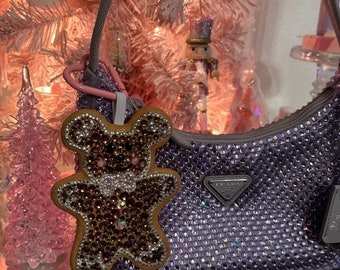 Swarovski crystal gingerbread Mickey bag charm