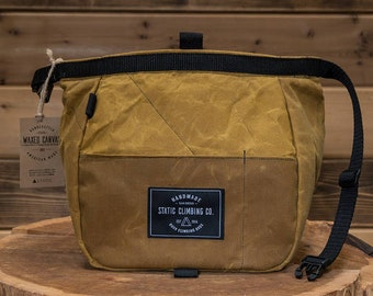 Waxed Canvas Chalk Bucket | MUSTARD