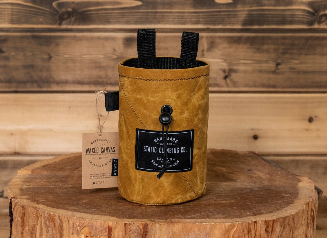 Waxed Canvas Chalk Bag Mustard Etsy