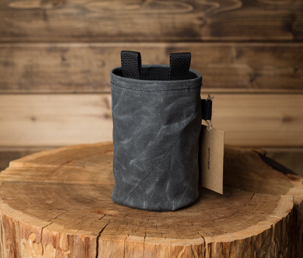 LIMITED EDITION Waxed Canvas Chalk Bucket - Navy Climbing Gym Chalk Bag