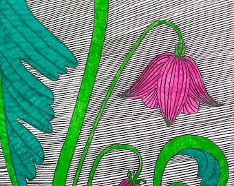 May Flowers in Bloom | Original Pen & Ink on Paper Drawing | Floral Wall Art | Unique Artwork by Robert Bohan